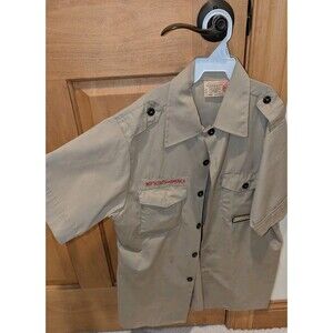Boy Scout BSA UNIFORM Tan SHIRT Youth Large Short Sleeve Mint Condition